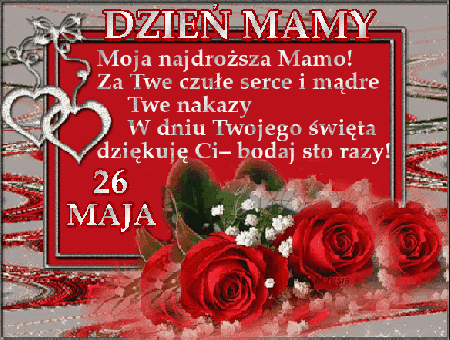 Dziękuję Ci mamo w dniu Twojego święta 26 maja